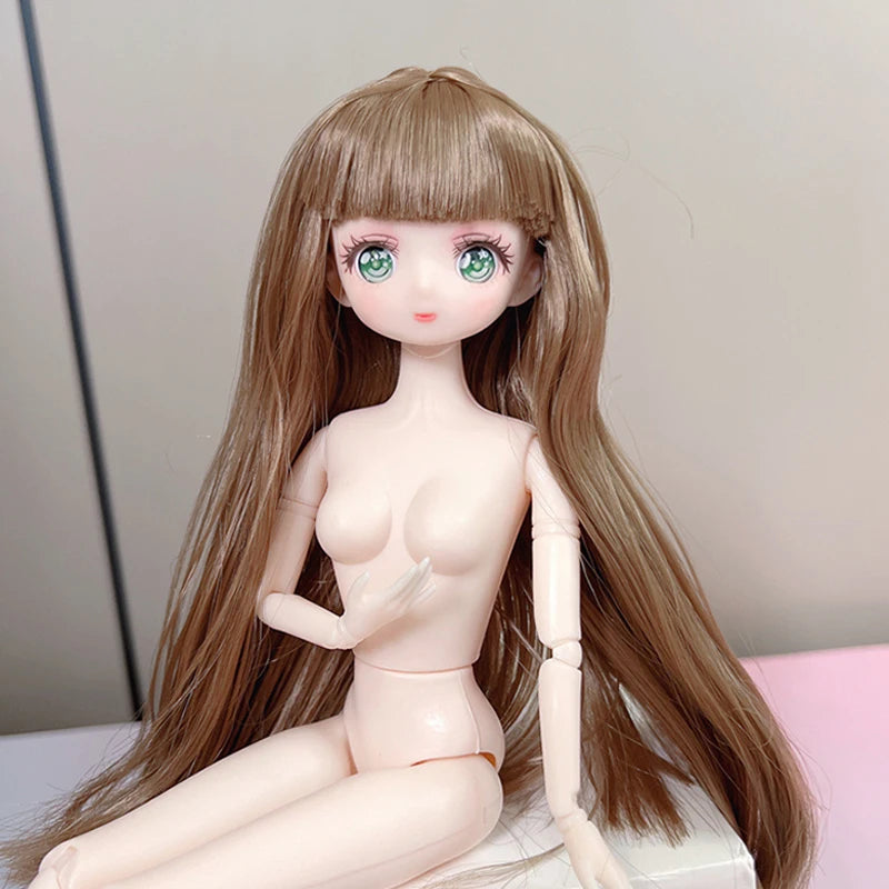 30cm Anime Style Doll Toys 1/6 Toy 11 Joints Movable Wither Skin Doll Girls Diy Dress Up Toys Gifts