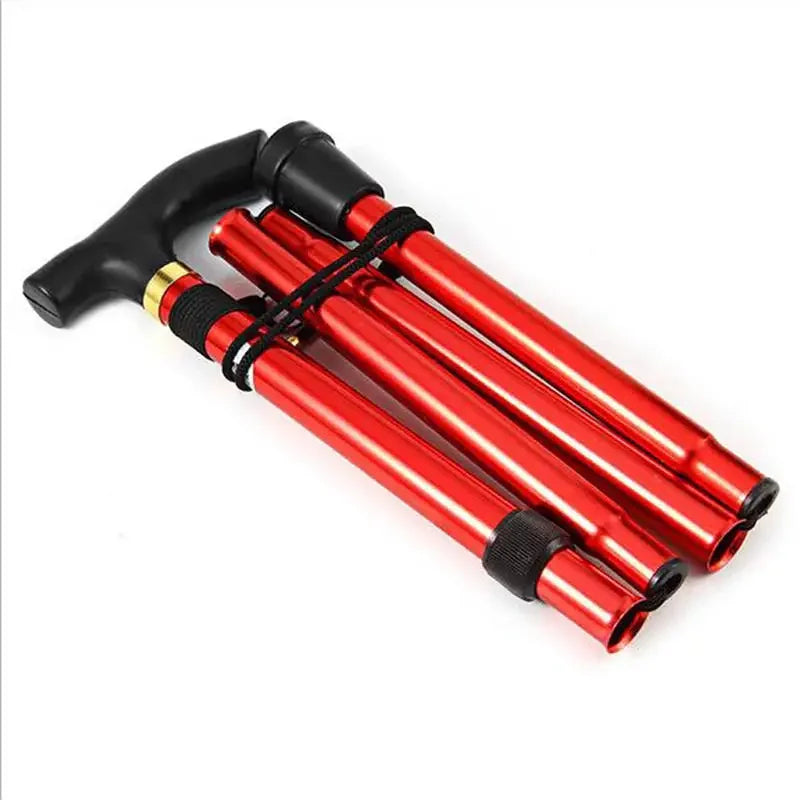 Telescopic Walking Stick Outdoor Hiking Trekking Poles Aluminum Alloy Metal Folding Cane Crutches Pole For Elderly People