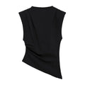 MUJER Asymmetric Tank Top Female Ruched Sleeveless Tops for Women High Neck Strapless Top Women Fashion Aesthetic Tops Woman