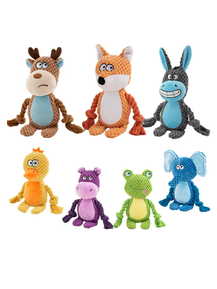 Stuffed Raw Small Joint Dog Plush Chew Toy Indestructible Bite Resistant Sound Puppy Squeaker Dogs Rattle For Pet Toys Supplies