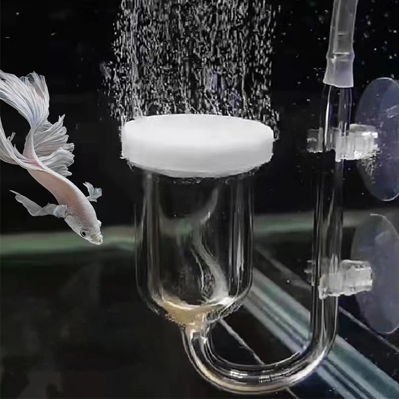 CO2 Diffuser for Aquarium Bubble Reactor CO2 System Atomizer for Fish Tank Live Plants Water Grass Grow Refiner with Suction Cup
