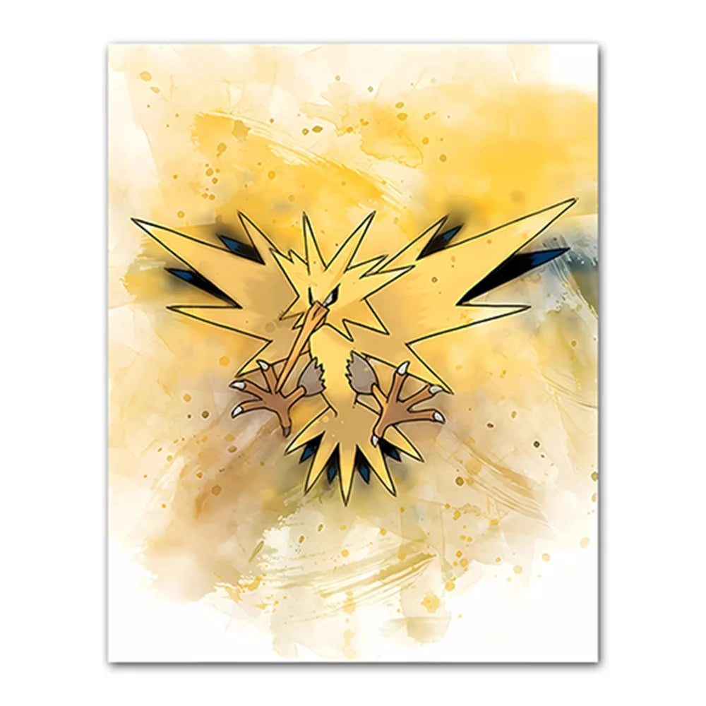 Anime Pokemon Canvas Painting Bulbasaur Charmander Squirtle Poster and Print Watercolor Wall Art Picture Home Decor Kids Gifts