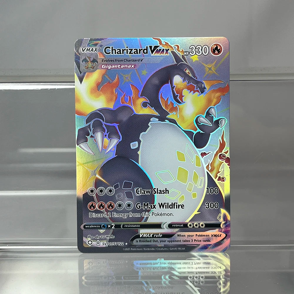 Charizard PTCG Single Collection Card 1st Edition 1996 Vmax Ex Rare Rainbow Card PKM Proxy Cards Toys Gifts