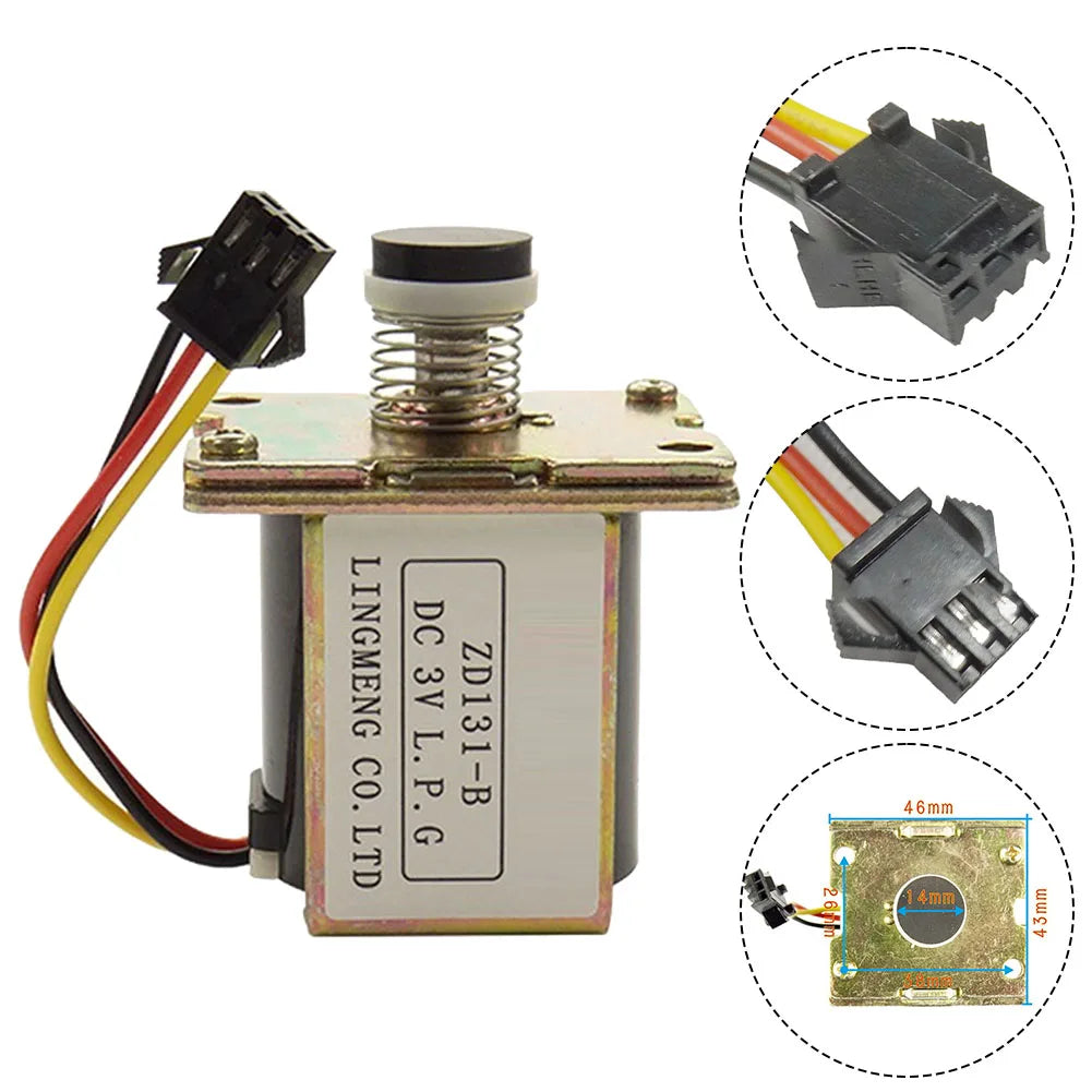 Water Heater DC 3V ZD131-B Solenoid Valve Metal Self-priming Solenoid Valve Most Gas Water Heater Accessories 46*43mm
