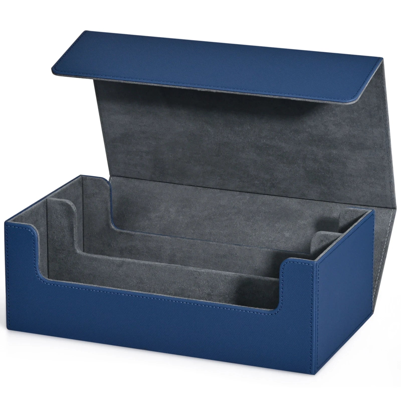 Card Storage Box, Card Deck Case Holds 1200+ Single Sleeved Cards, Strong Magnetic PU Leather Card boxes for TCG