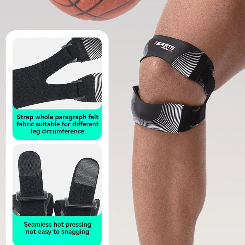 GTUBIKE 1PCS Patella Knee Brace for Meniscus Tear,Adjustable Compression Patellar Tendon Support Strap with Patella Pads