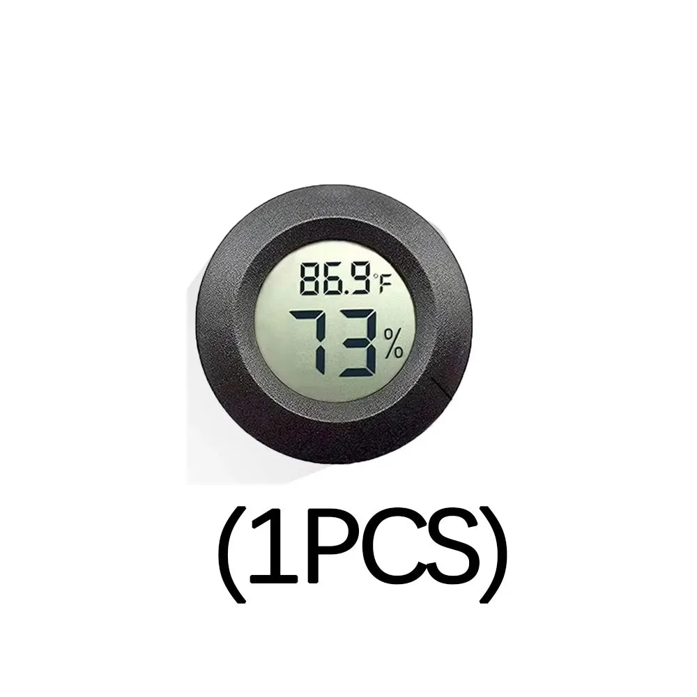 Round Digital LCD Thermometer For Car Indoor Room Cigar Wine Cabinet Digital Temperature Humidity Meter Pet  Acrylic Box