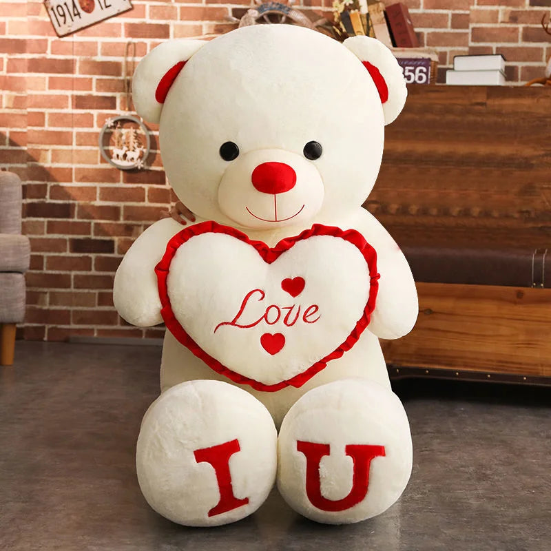 Birthday gift 80/100Cm Big LOVE Plush Toy Bear Giant Stuffed Animals Kawaii Large Soft Pillow Dolls Grilfriend Girls Wife Room