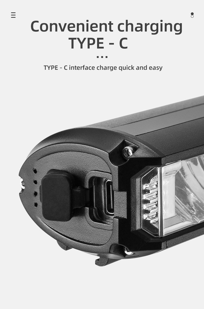 OFFBONDAGE Bicycle Light Front  Bike Light Waterproof Flashlight USB Charging MTB Road Cycling Lamp Accessories
