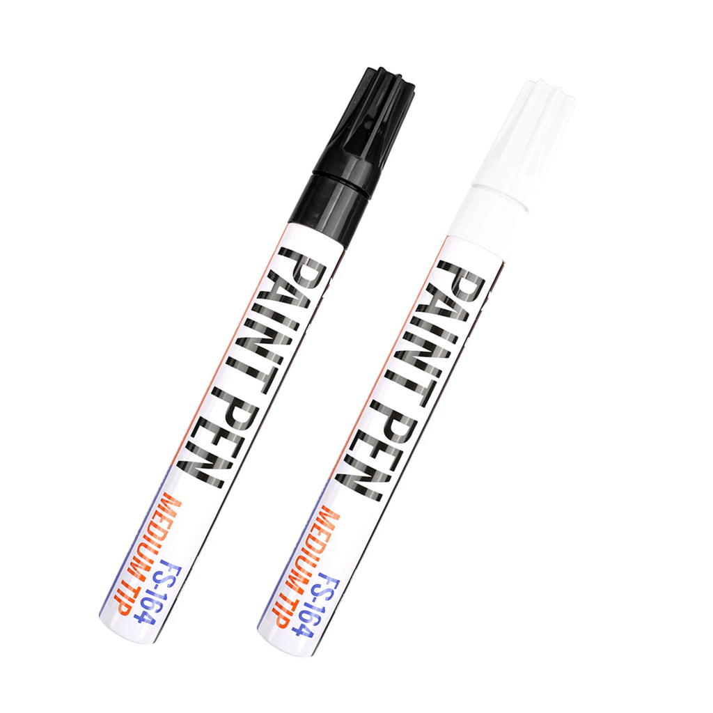 Black/White Oil Based Paint Pens, Permanent Marker for Metal, Wood, Canvas, Fabric, Plastic, Tire, Glass, Waterproof