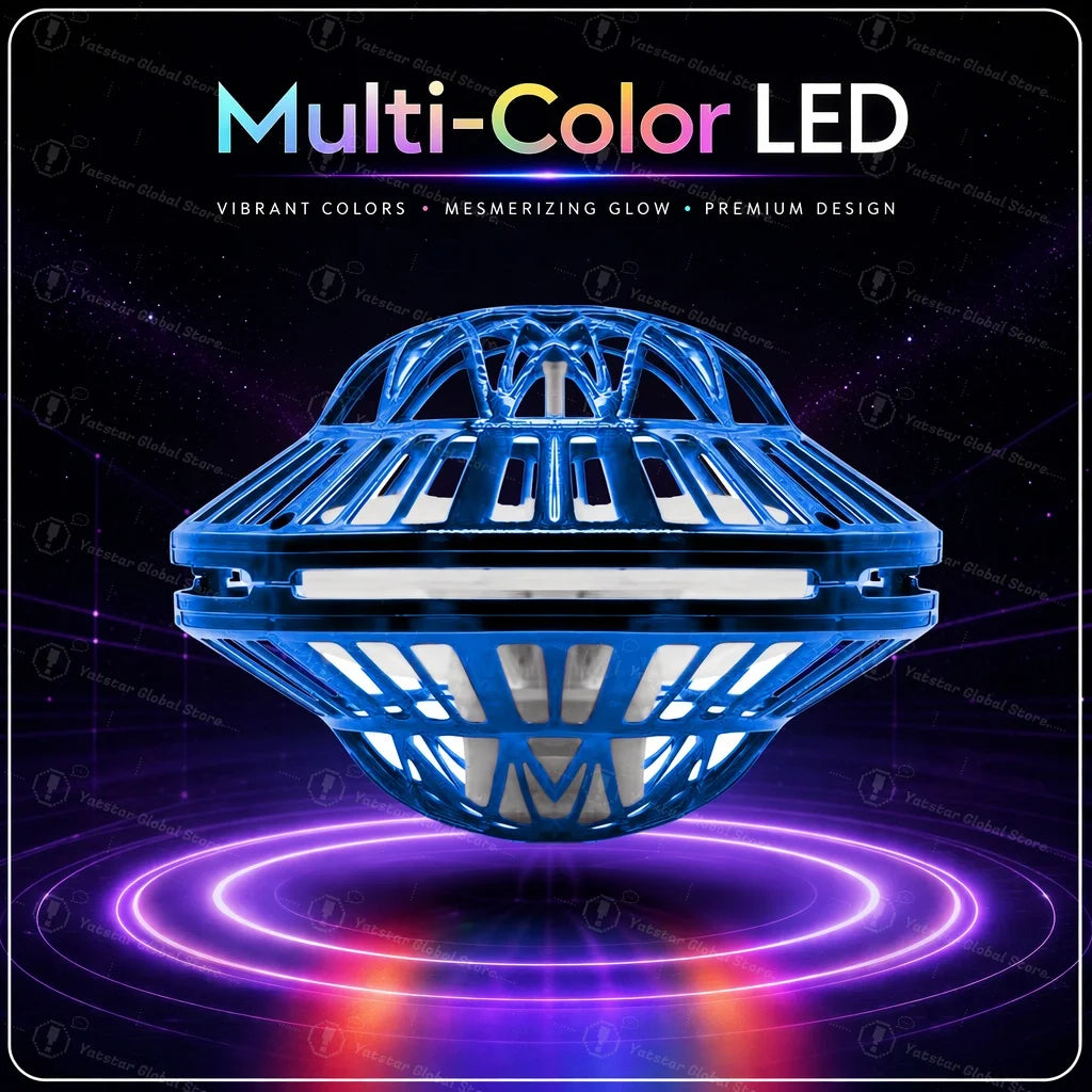 Hand Controlled Flying Ball with Colorful LED Lights, 360° Rotating Suspension Orb, Indoor Outdoor Sports Toy for Teens & Adults