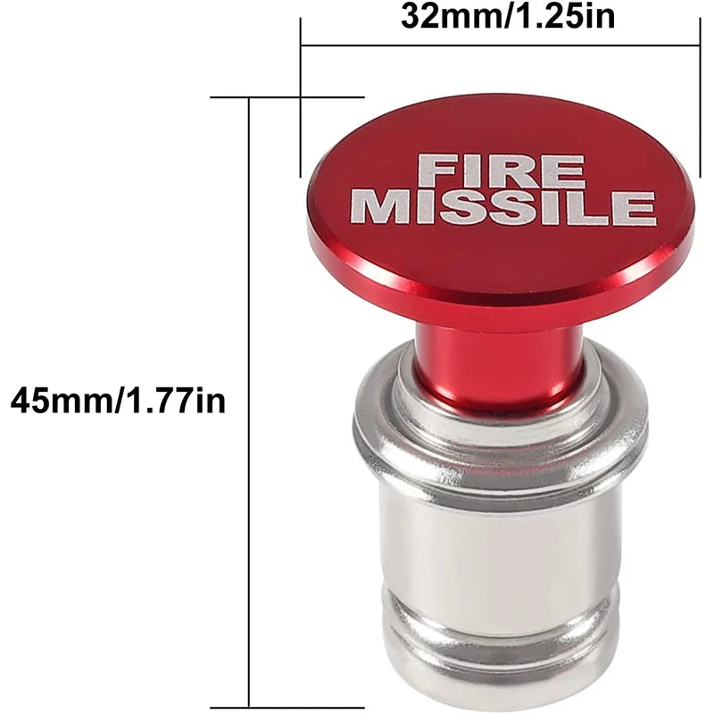 Fire Missiles Button Car Cigarette Lighter Anodized Aluminum Universal 12-Volt Replacement Accessory Fits for Most Vehicl Socket
