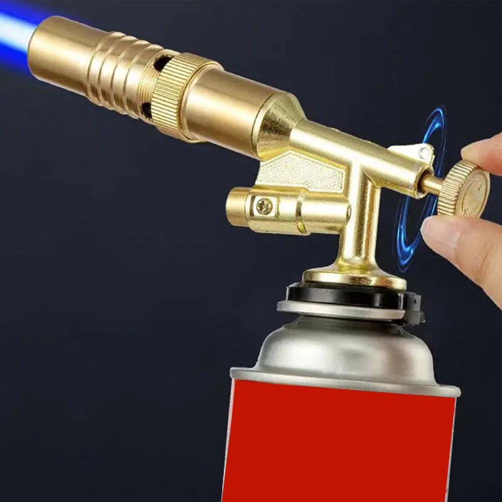 High-Temperature Gas Burner Welding Torch Gold Portable Welding Gas Torch Flame Gas Blow Torch For BBQ Welding & Cooking