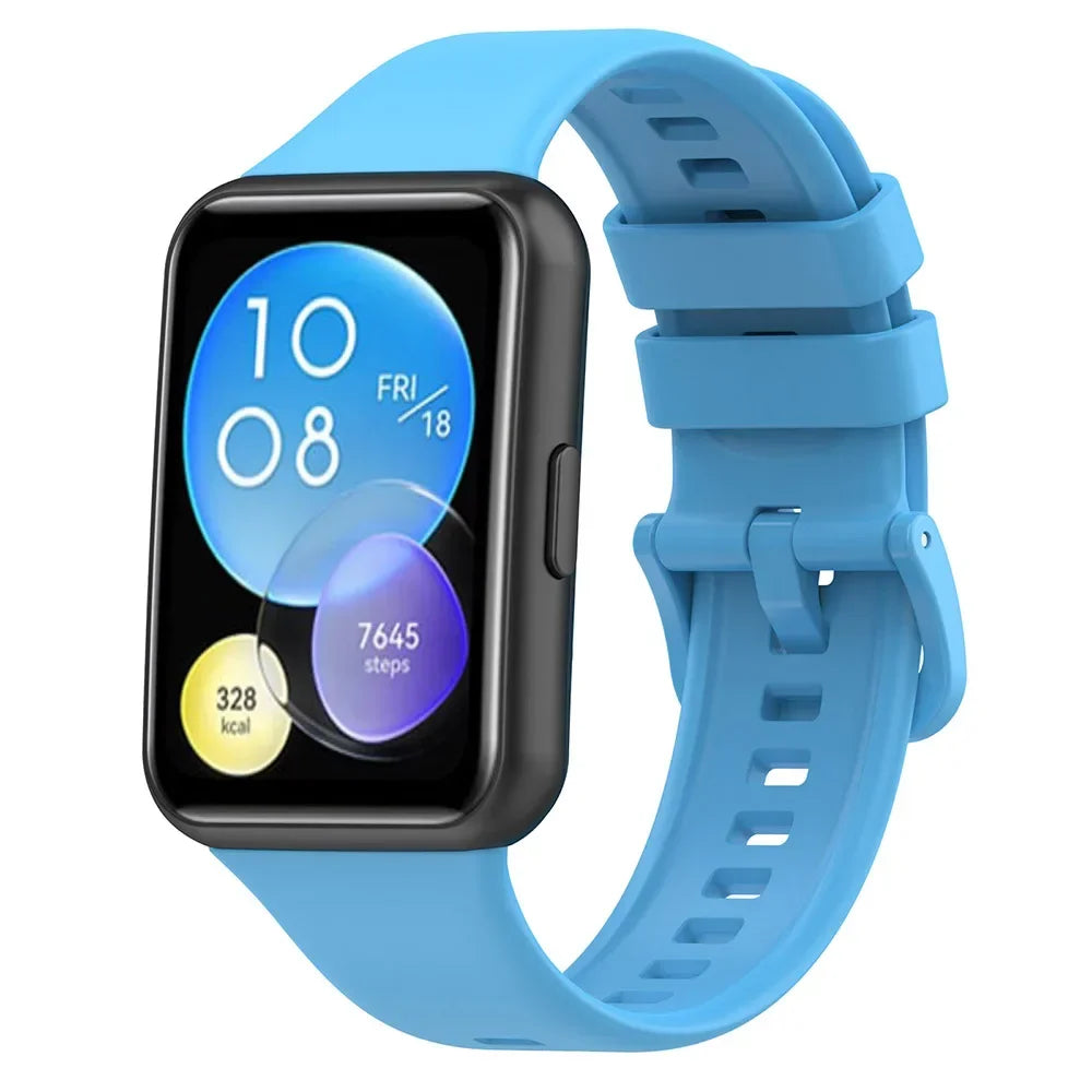 Silicone Strap For Huawei Watch Fit 2 Watch Band Bracelet Replacement Accessories + Transparent TPU Protective Case