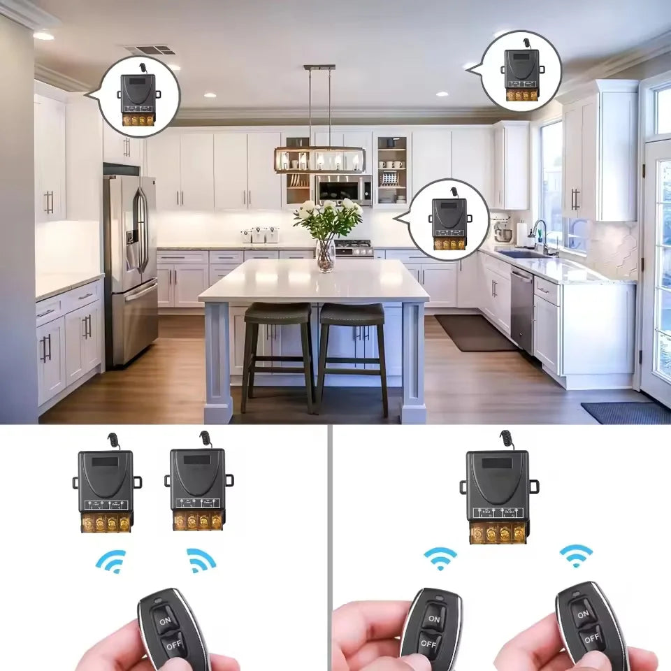 AC220V 433Mhz Remote Control Switch Hign Power On off Remote Control Transmitter for Water Pump Motor LED/Electric Appliance