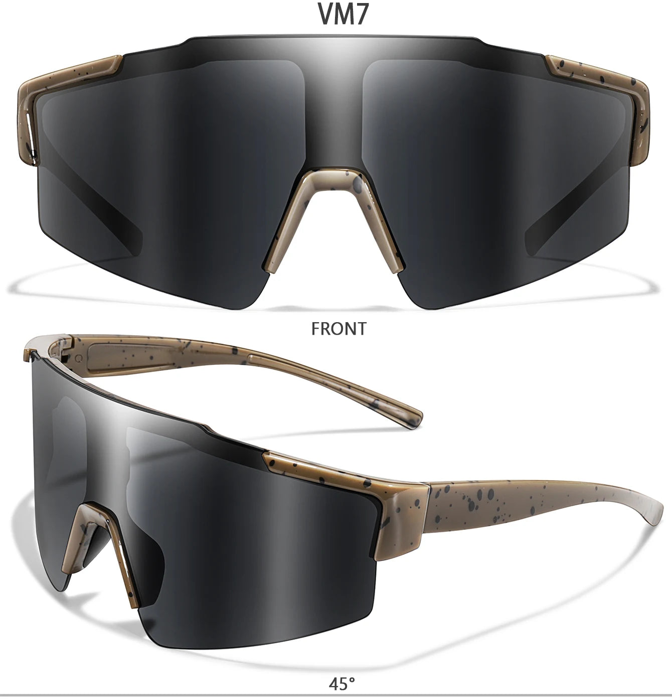 LOISRUBY Band New Style Cycling Sunglasses Sports Bike Glasses Men Women Mtb Bicycle Eyewear Large Windproof Eyewear UV400