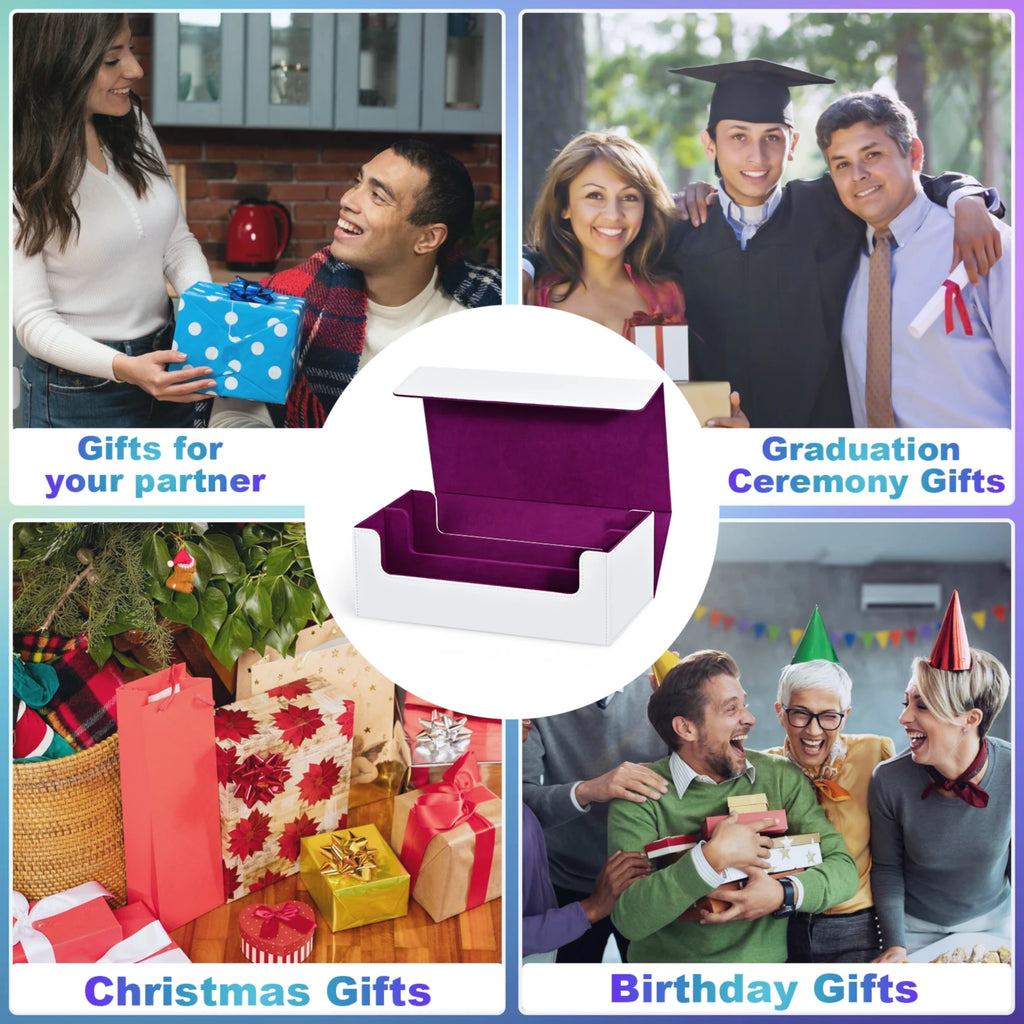 Card Storage Box, Card Deck Case Holds 1200+ Single Sleeved Cards, Strong Magnetic PU Leather Card boxes for TCG