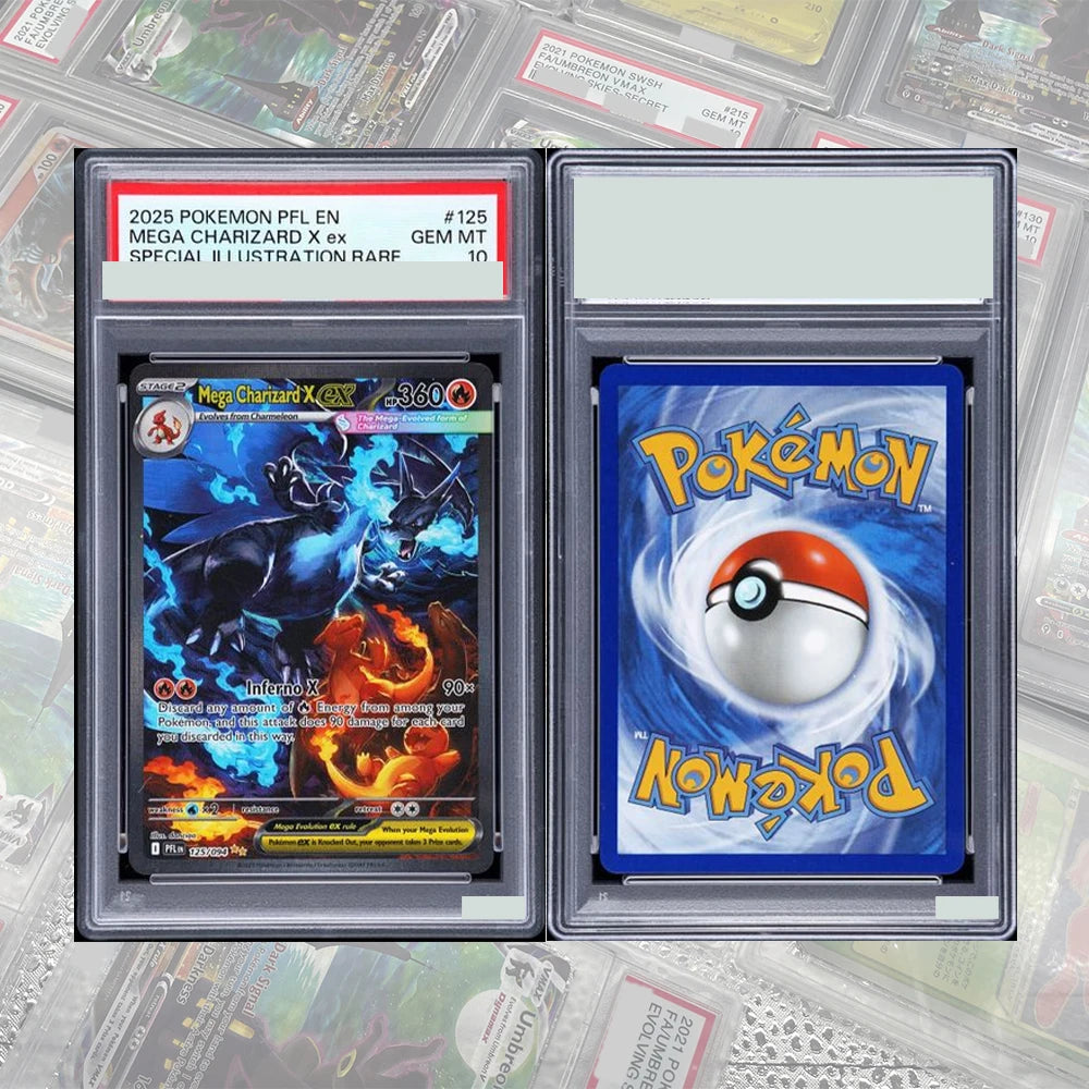 DIY Proxy PTCG Graded Collection Card SV4a JP Mew Ex Charizard Ex Special Art Rare GEM MT 10 Card Holographic Labels Child Gift