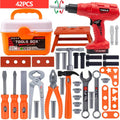 38/42 PCS Pretend Tools Kit Kids Play Repair Tool Set Plastic Construction Toys with Screwdrivers for Toddler Boys Girls Child