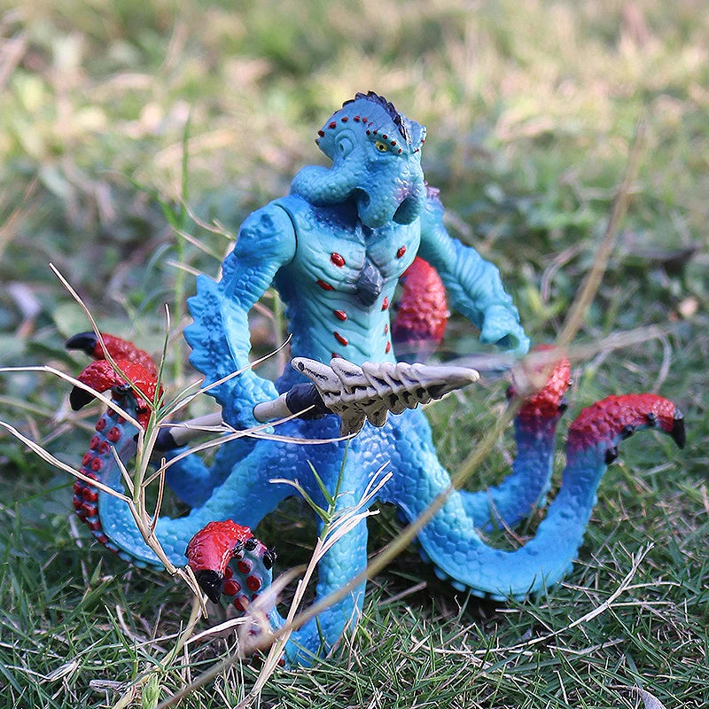 Oenux Original Savage Dinosaurs Myth Dragon Animals Model Fire Bull Octopus Monster Crab Action Figures Kids Collection Toy Gift