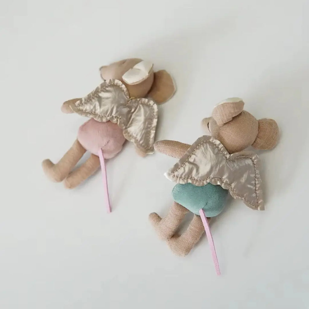 Danish Fabric Mouse Doll Cute Angel Wing Mouse Doll Zodiac Gift Rag Doll Knick-Knack