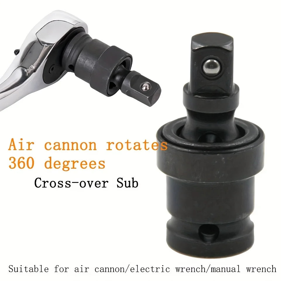 1/2 Inch Drive Universal Joint Socket Adapter, 360° Swivel Steel Ball Impact Socket for Electric Wrench Efficiency Enhancement,