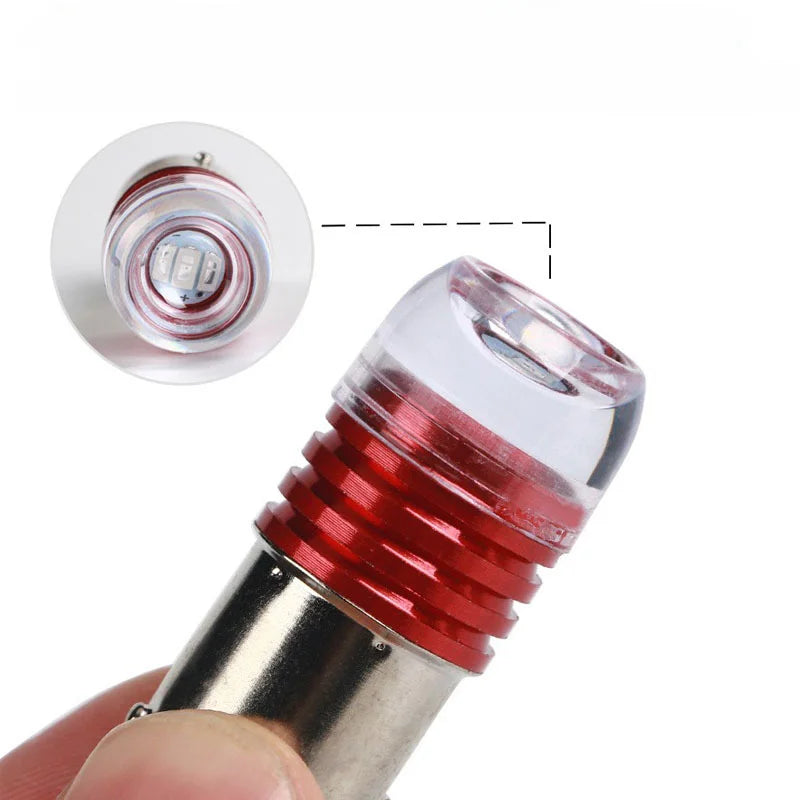 10pcs Car 12V LED Rear Taillight Tail Brake Light Strobe Flashing LED Lamp Motorcycle Warning Light Bulb Red Stronger Light