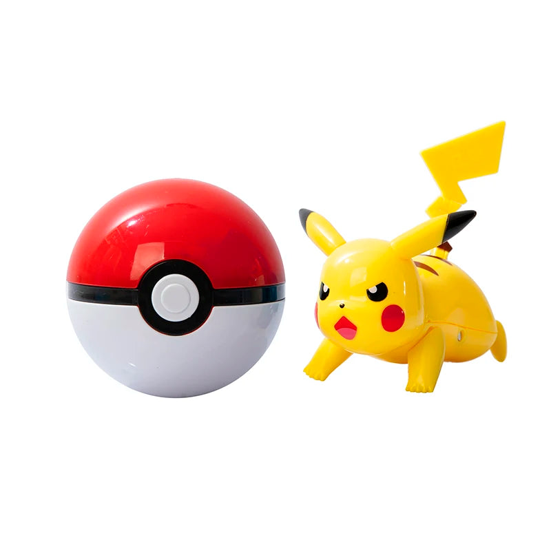 About Pokemon Anime Figure Charizard Pikachu Gyarados  Pocket Monster Figure Pokeball Action Deformation Toy Model Gift