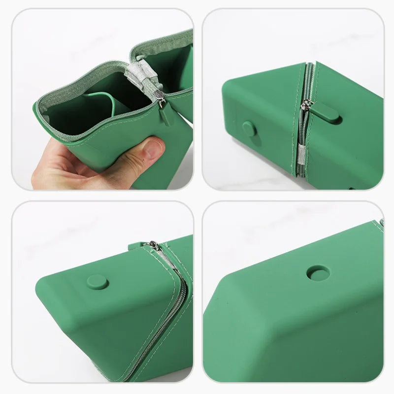 Foldable Silicone Pen Holder-Large Capacity Expandable Pencil Cup for Desk, Study & Office, Portable Gift for Students/Teachers
