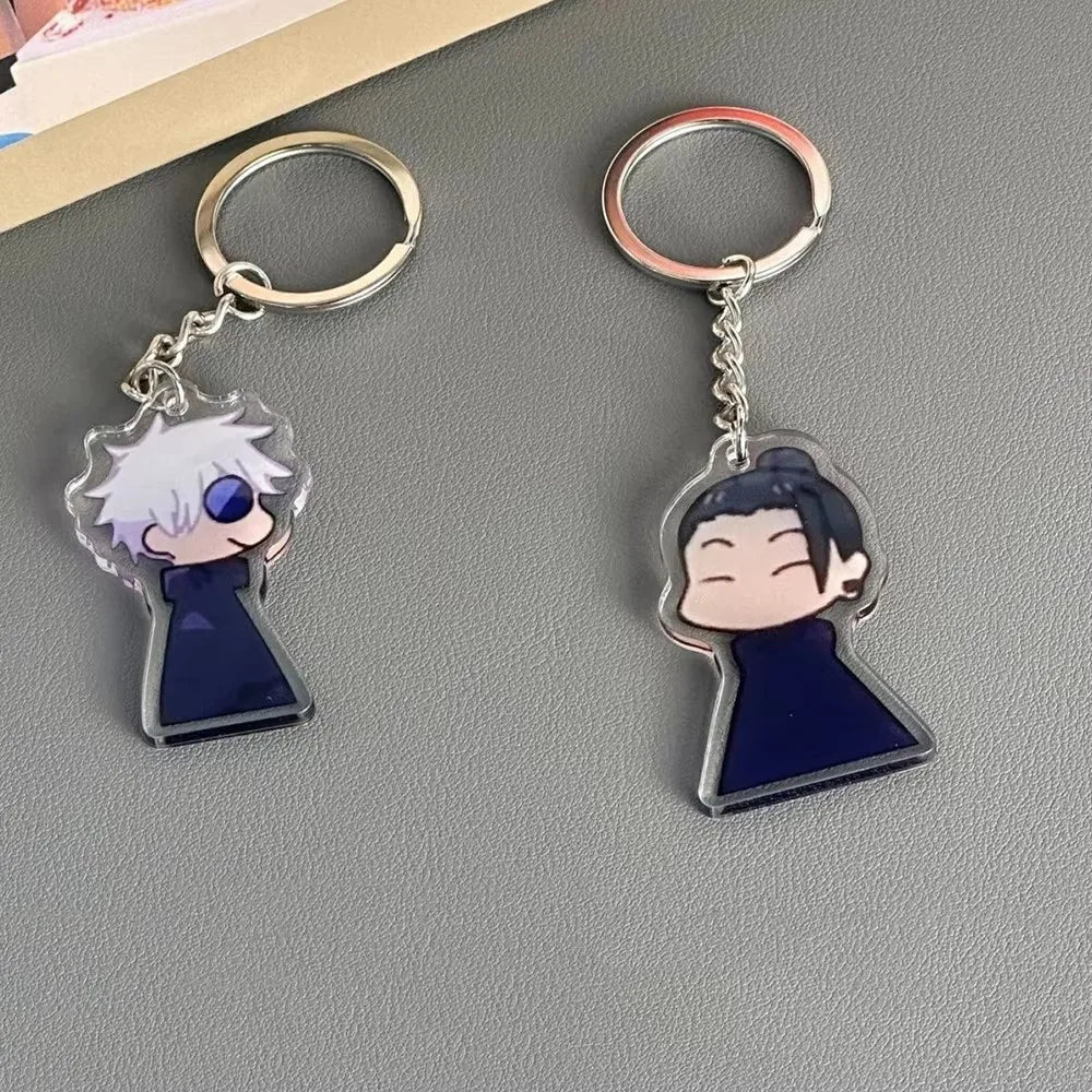 Anime Cosplay Funny Keychain Gojo Satoru Geto Suguru Bag Pendant Keyring Bag Jewelry Gift