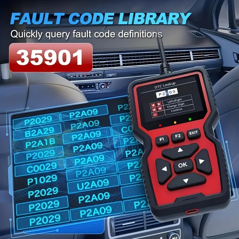 V519 Professional Obd2 Scanner - Usb-Powered Automotive Diagnostic Tool with Real-Time Data Stream, Full-Featured Obd Ii Testing (I/M Ready, Bod2/Eobd), Clears Engine Fault Lights, Reads/Erases Codes for Most Vehicles, Automo
