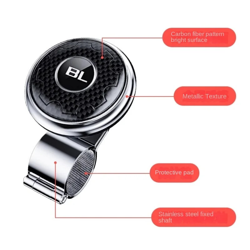 Car Steering Wheel Booster Ball Turning Spinner Knob Bearing Power Handle Rotating Universal Auto Accessories Labor Saving Kit