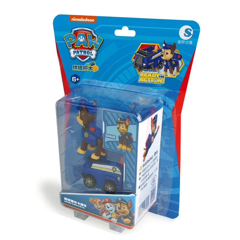 Genuine Paw Patrol PVC Cartoon Model Car 4-6cm Ryder Mashall Chase Rubble Skye Puppy Patrol Toys Figure Children Christmas Gifts