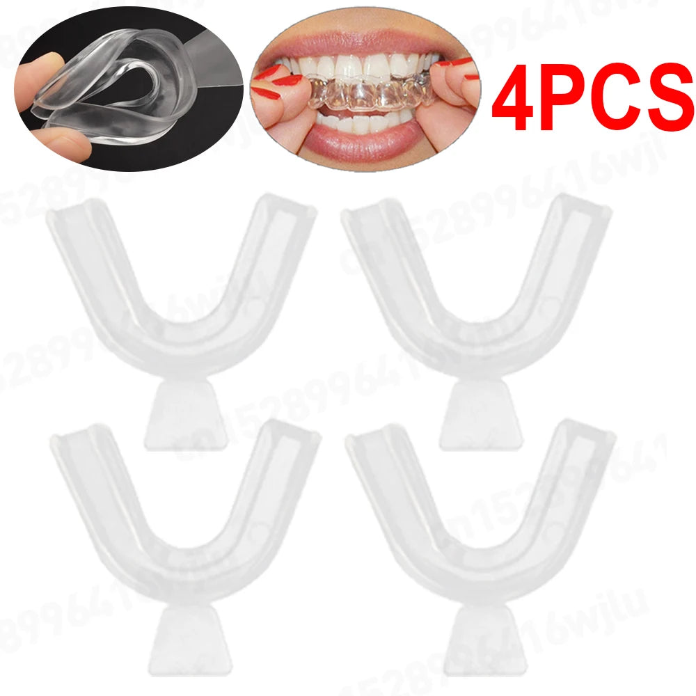 1/2/4/8pcs Anti Snoring Bruxism Sleeping Mouth Guard Tray Stop Teeth Grinding Sleep Aid Night Guard Gum Shield Mouth Health Care