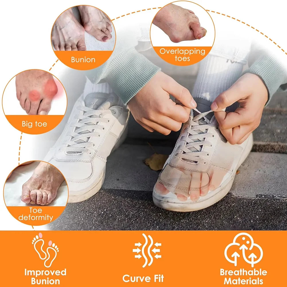 1/3/6pcs Toe Spreader Finger Separator Orthopedic Silicone Valgus Corrector Straightener with Elastic Bands Thumb Correction
