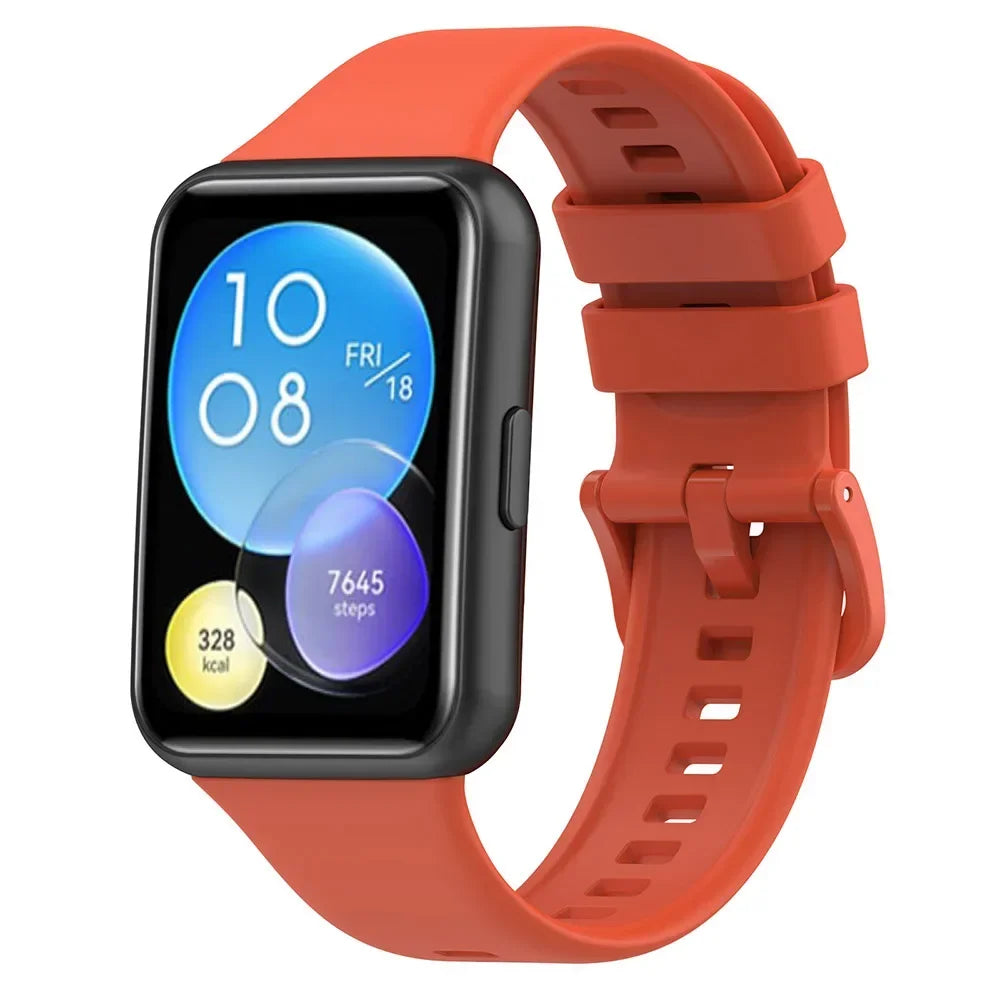 Silicone Strap For Huawei Watch Fit 2 Watch Band Bracelet Replacement Accessories + Transparent TPU Protective Case