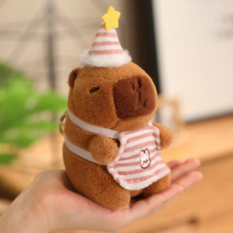 Capybara Plush Toy Pendant Keychain Capibara Cosplay Pokemon Pikachu Disney Stitch Sanrio Kuromi Plushies Stuffed Bag Decor Gift