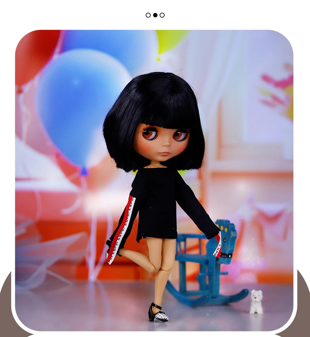 ICY DBS Blyth Doll Tan Skin Matte Face With Eyebrows Special Price 1/6 BJD JOINT body Neo Christmas Gift Anime