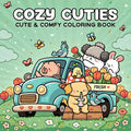COZY CUTIES Bold-easy Patterns Coloring Book for Adults Cute Drawing Book Perfect Gift for Party and Birthday