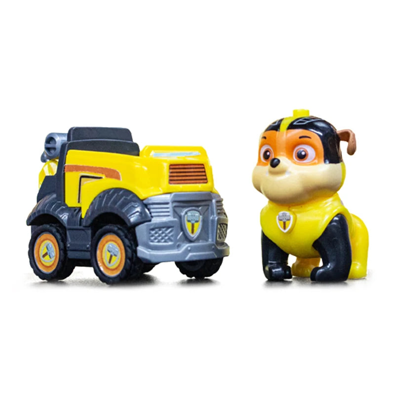 Genuine Paw Patrol PVC Cartoon Model Car 4-6cm Ryder Mashall Chase Rubble Skye Puppy Patrol Toys Figure Children Christmas Gifts