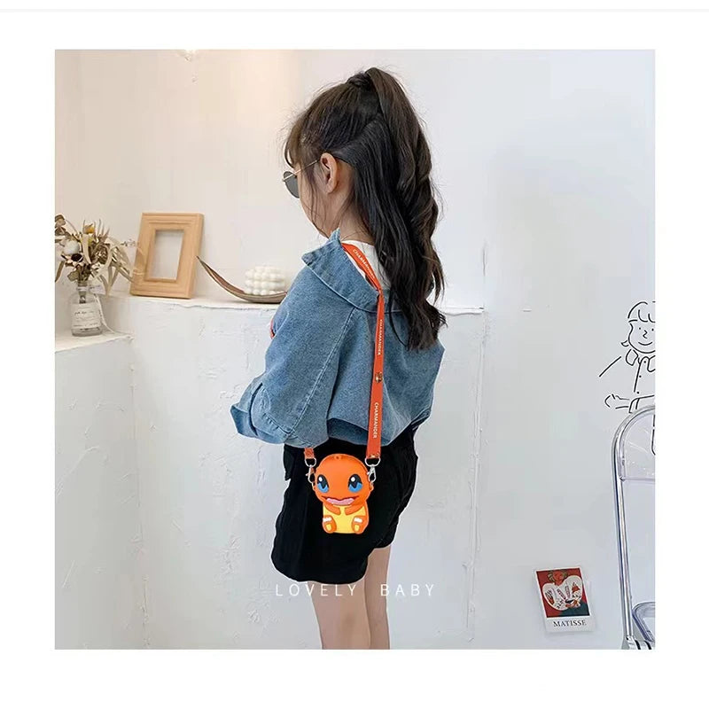 Pokemon Pikachu Lovely Fashion Bag Princess Small Storage Silicone Purse Messenger Cartoon Figures Model Toy Children's Gift Bag