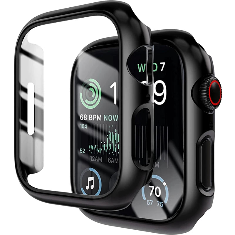 Glass+Cover For Apple Watch case 11 10 9 8 7 6 SE 5 Accessorie Screen Protector iwatch series 46mm 42mm 49mm 44mm 40mm 41mm 45mm