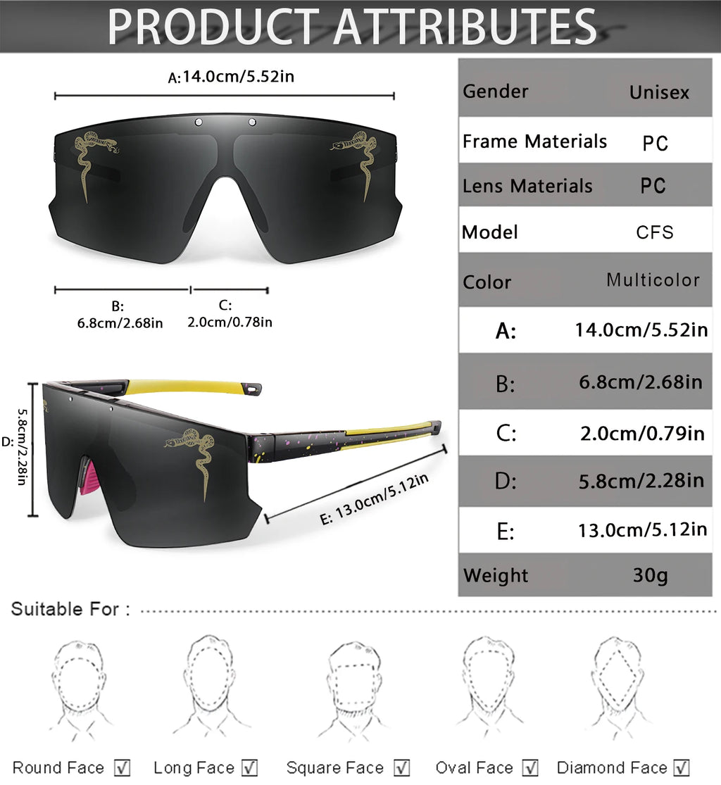 Fashion Shades Windproof Sports Flip On Eyewear UV400 MTB Goggles for Outdoor Cycling Running Unisex Party Sunglasses