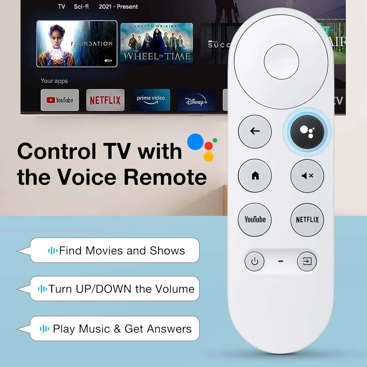 G9N9N Replacement Voice Remote Control ONLY for Google Chromecast 4k Snow Streaming Media Player Matching Required