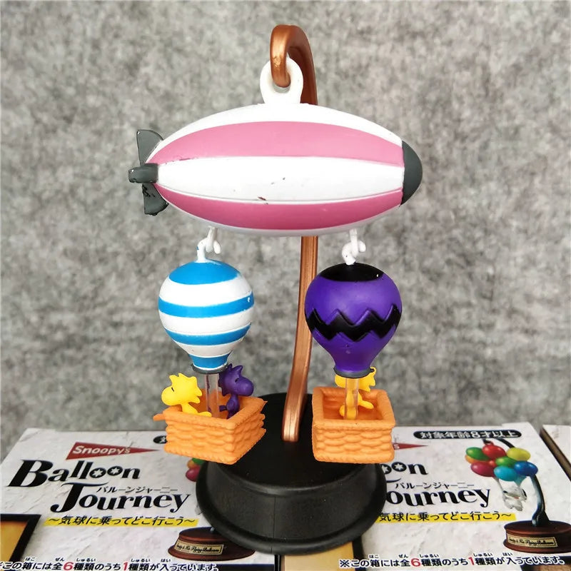 Anime Snoopy Action Figures Hot Air Balloon Blind Box Toy Model Collection Desktop Ornament Children's Birthday Gifts