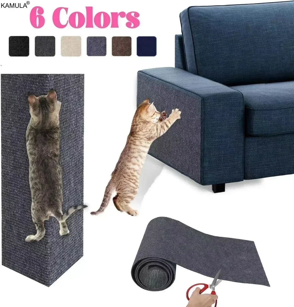 Trimmable Cat Scratching Mat Self-Adhesive Carpet Mat Pad Anti Cat Scratcher Furniture Couch Corner Indoor Sofa Wall Protector