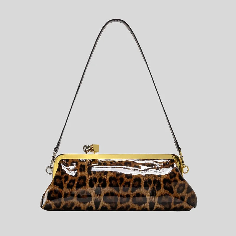Fashion Long Clutch Bag for Women Luxury Designer Kiss Lock Women Shoulder Bags Elegant Party Purses Trend Underarm Bag 2025