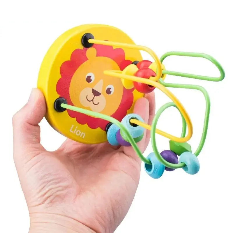 Colorful Wooden Roller Coaster Educational Circle Toy For Preschool Learning Bead Maze Toy Perfect Gift For Young Children