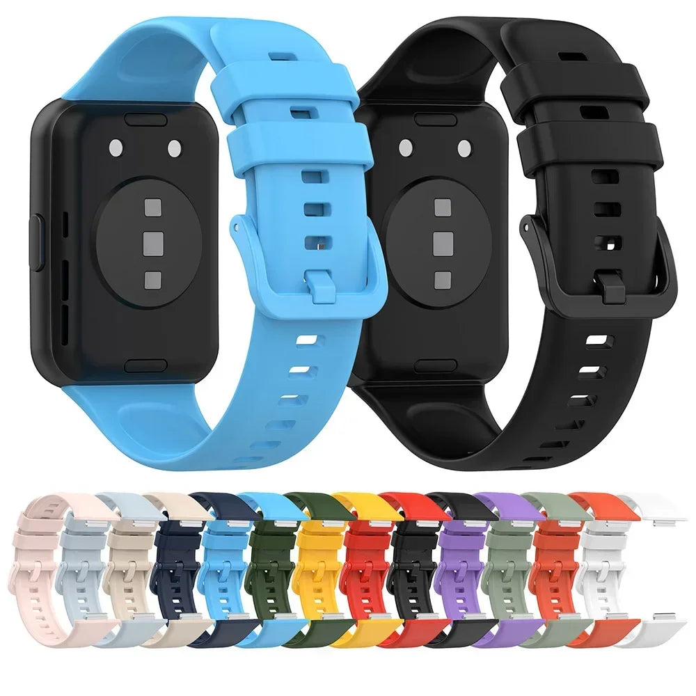 Silicone Strap For Huawei Watch Fit 2 Watch Band Bracelet Replacement Accessories + Transparent TPU Protective Case