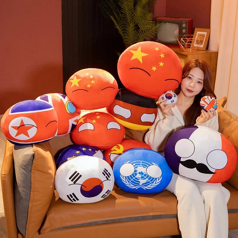 Wholesale Hot 10/30/40cm Polandball Country Ball Toy Plush Pendant Doll Countryball Ussr Usa France Russia Uk Japan Germanyitaly